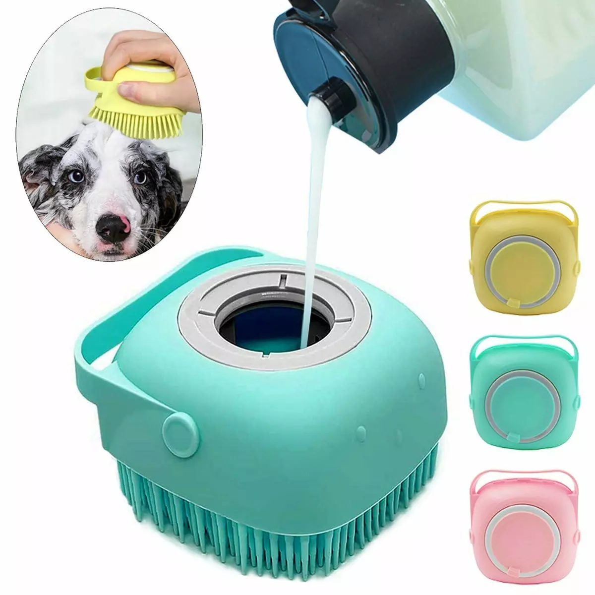 3PCS Dog Bath Brush, Dog Shampoo brush, Dog Scrubber for Bath, Pet-Dog  Bath Massage Brush Scrubber