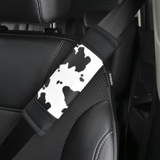 Universal Fit Black and White Cow Print Seatbelt Cover for Car Truck and SUV