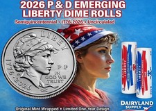 US MINT 2026 P&D Semiquincentennial Emerging Liberty Dime 2 Roll Set IN HAND