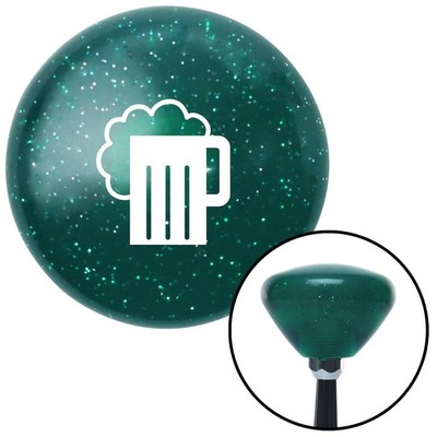 White Foaming Mug Green Retro Metal Flake Shift Knob w/ M16x1.5 Insert Shifter