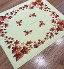 Vtg Cotton-Rayon Ivy Vines Tablecloth, 50”x 42” 1950-60s Vibrant Colors, Nice!! — photo 1