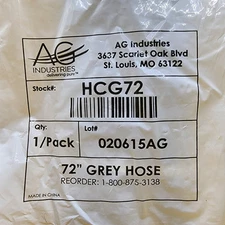 CPAP Hose 6ft/72" Flex-Lite Tubing Grey HCG72 NEW Sealed Bag AG Industry 