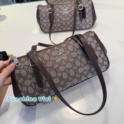 vintage coach signature shoulderbag付属品完備 NWT Coach Asher Shoulder Bag In Signature Jacquard CBJ03 Silver
