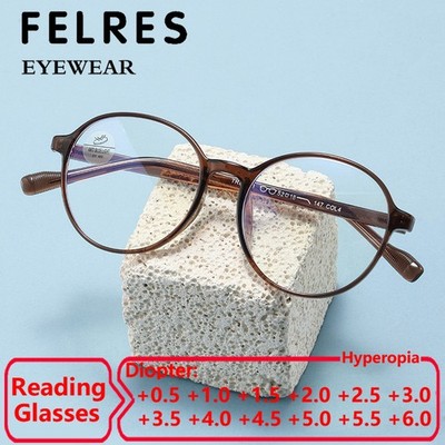 Unisex Oval Blue Light Blocking Reading Glasses Clear Lens Presbyopic Glasses