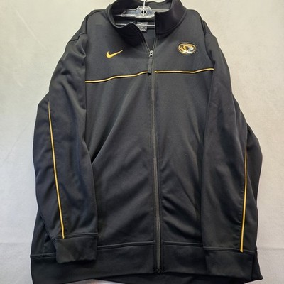 Nike Dri Fit Missouri Tigers Track Jacket Men s XXL Black With Gold Piping. 