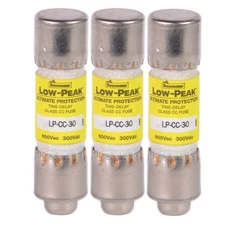 (3 Pack) Bussman Low-Peak LP-CC-30 Time Delay Fuse Class CC 600VAC 30A