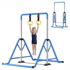 Expandable Kids Gymnastics Kip Bar - Upgraded Dual Base, Folding Adjustable H...