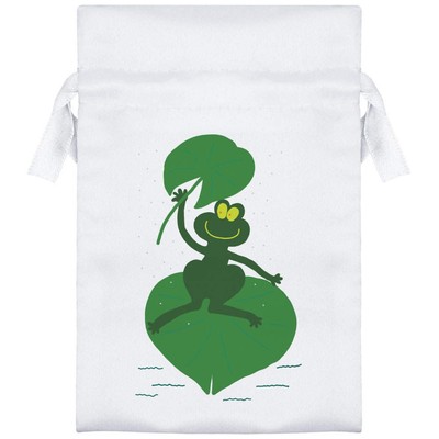 Satin-Tasche/Beutel mit Kordelzug ''Frosch Schutz vor dem Regen'' (SB053155)