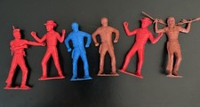 Vintage 1960s Marx Toys 6"in Cowboys, Indians 6 Figure Lot