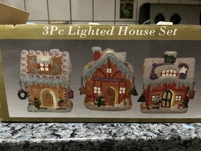 Light Up Christmas Ginger Bread House Decorations