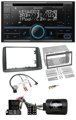 Kenwood CD 2DIN DAB USB Lenkrad Bluetooth Autoradio für Fiat Panda 2004-2007 gra