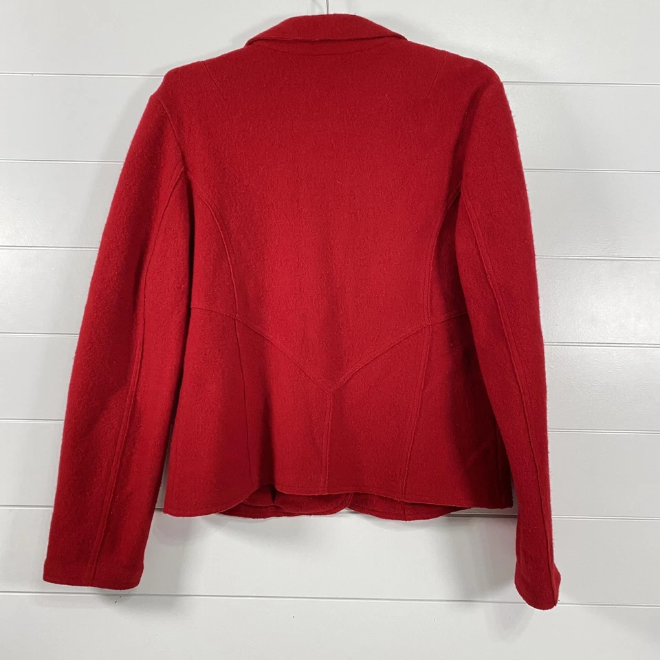 Tribal Jacket Womens 10 Red Wool Blazer Notched Lapel 4 Button Lined Pockets - Image 4 of 4