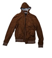 Giubbotto uomo Zara bomber con cappuccio cammello marrone taglia media elegante casual