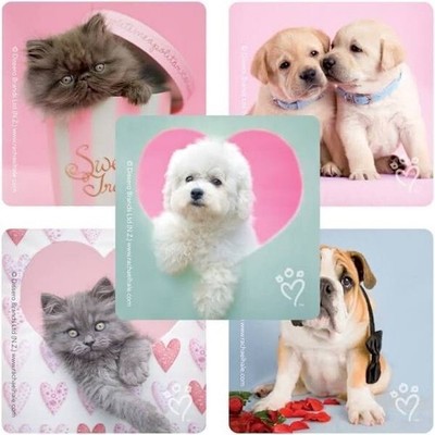 25 Rachael Hale Valentine Pet Love Cat Dog Kitty Puppy Stickers Party Favors