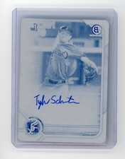 2022 Bowman Draft Baseball TYLER SCHWEITZER Cyan Printing Plate Auto #d 1/1