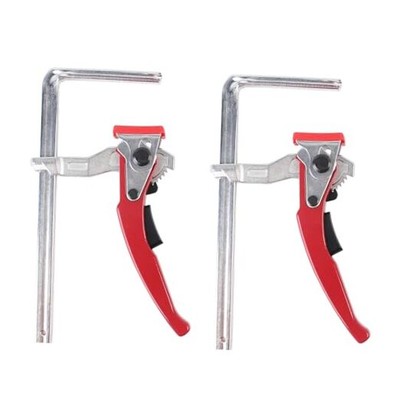 2 Pack Ratcheting Table Clamp,Quick Saw Track Clamps,MFT Clamp,Wood Red