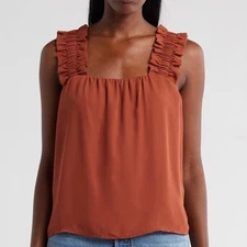 Melrose and Market Tank Top Womens Medium Brown Rust Sequoia