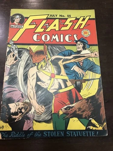 Flash Comics #55 - July 1944. Not Cgc Graded. RAW. UN-Slabbed. Condition 2.5 RAW