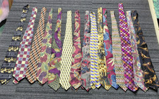 Lot of 15 Men's Neck Ties Silk Vintage Designer Mixed Brands Peter's Ungaro