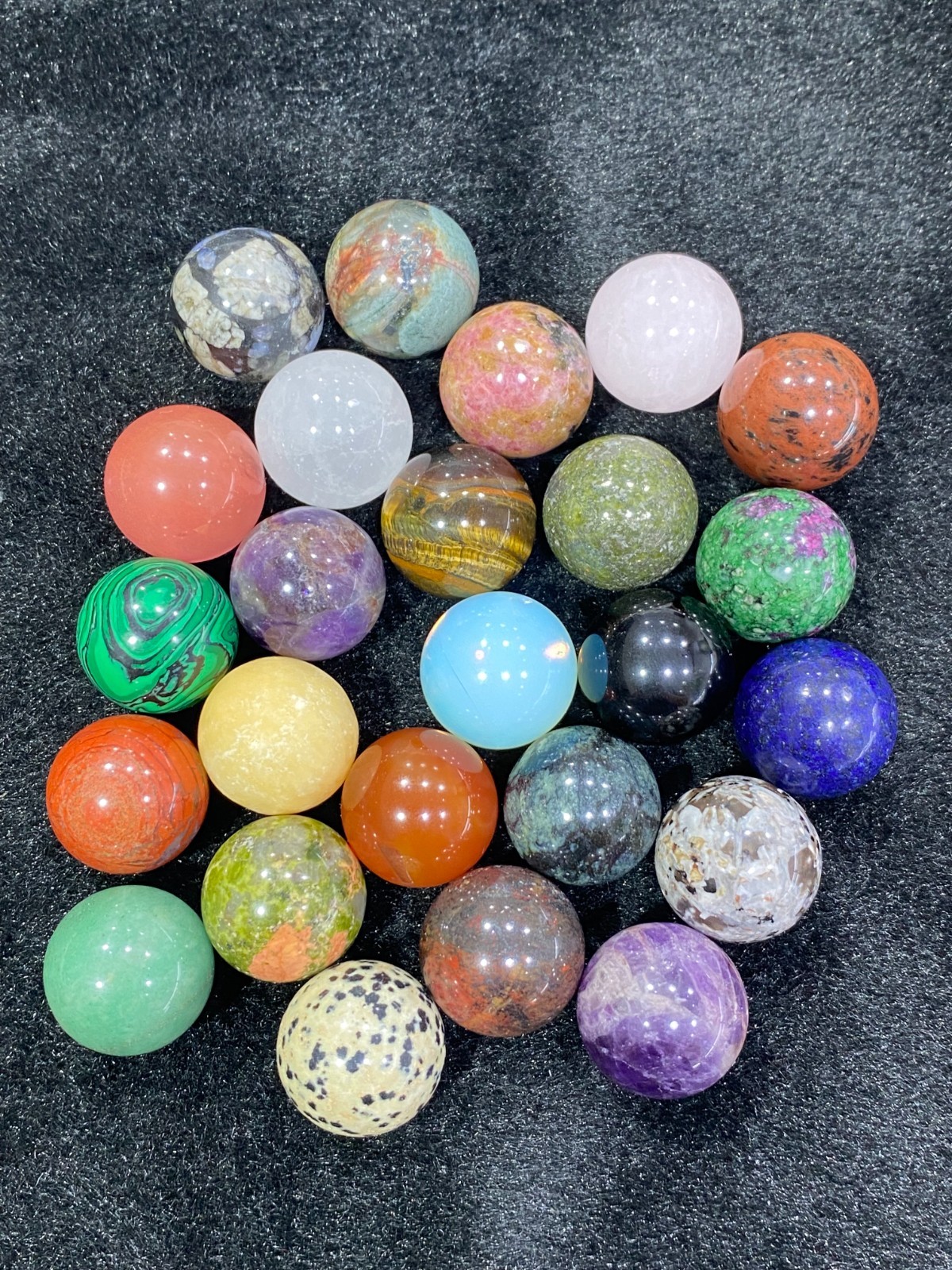 5pc Natural Mixed Sphere Quartz Crystal Carved 20mm ball reiki healing gift