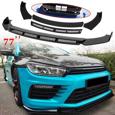 Gloss Black Front Bumper Lip Spoiler Splitter Wing Body Kit For VW Scirocco III