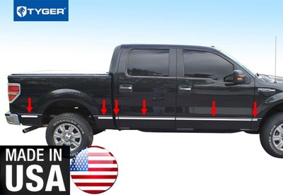 TYGER Body Side Molding Trim For 09-14 F-150 Crew 5.5' Bed W/Flare 1.5'' 12PC