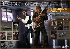 Hot Toys Star Wars A New Hope HAN SOLO & CHEWBACCA 1 6th Scale Figure Set MMS263