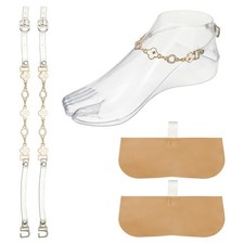 1 Pair High Heels Shoe Straps Ankle Shoe Strap Band Transparent White Flower