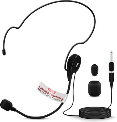 Pyle Double Over Ear Microphone Headset-w/ 3.5mm / 1/4'' Adapter, 4ft Cable