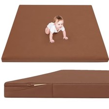 Waterproof Baby Play Mat for Floor 1.3" Thick Memory Foam 59 59 71 Chestnut