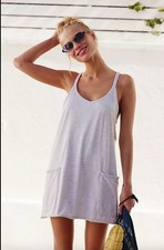 Free People Movement Hot Shot Mini Dress Size XL Light Heather Grey