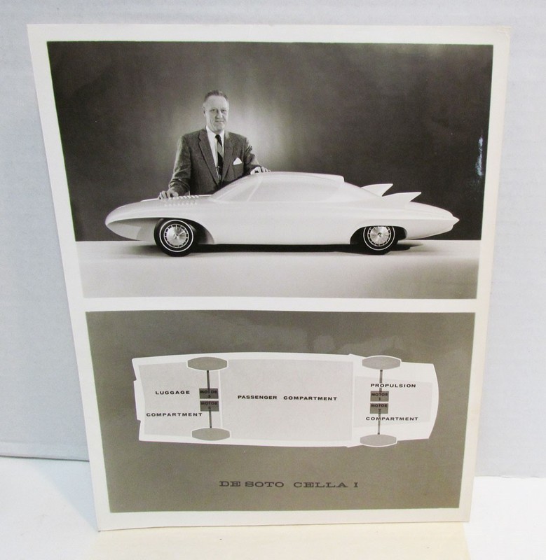 DE SOTO 1950's CELLA I IDEA CAR AUTO VINTAGE ORIGINAL PRESS PHOTO 8"x10" B&W