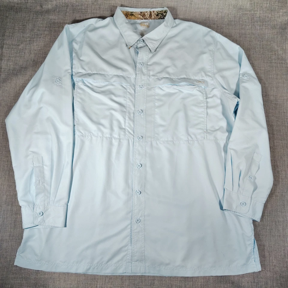 GameGuard Original Shirt Mens 2XL Light Blue Vented Outdoors Fishing Long Sleeve - Image 4 of 4