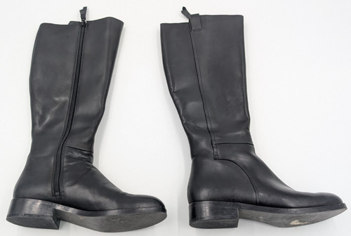 Cole Haan Womens Katrina Riding Boot Size 7.5 B Tall Black Leather Low Heel