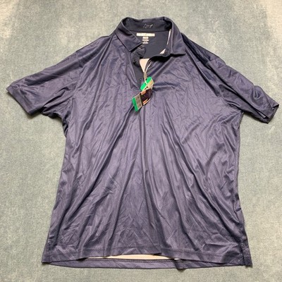Greg Norman Play Dry ML75 Polo Shirt Mens XL Navy Blue Golf Tennis Performance