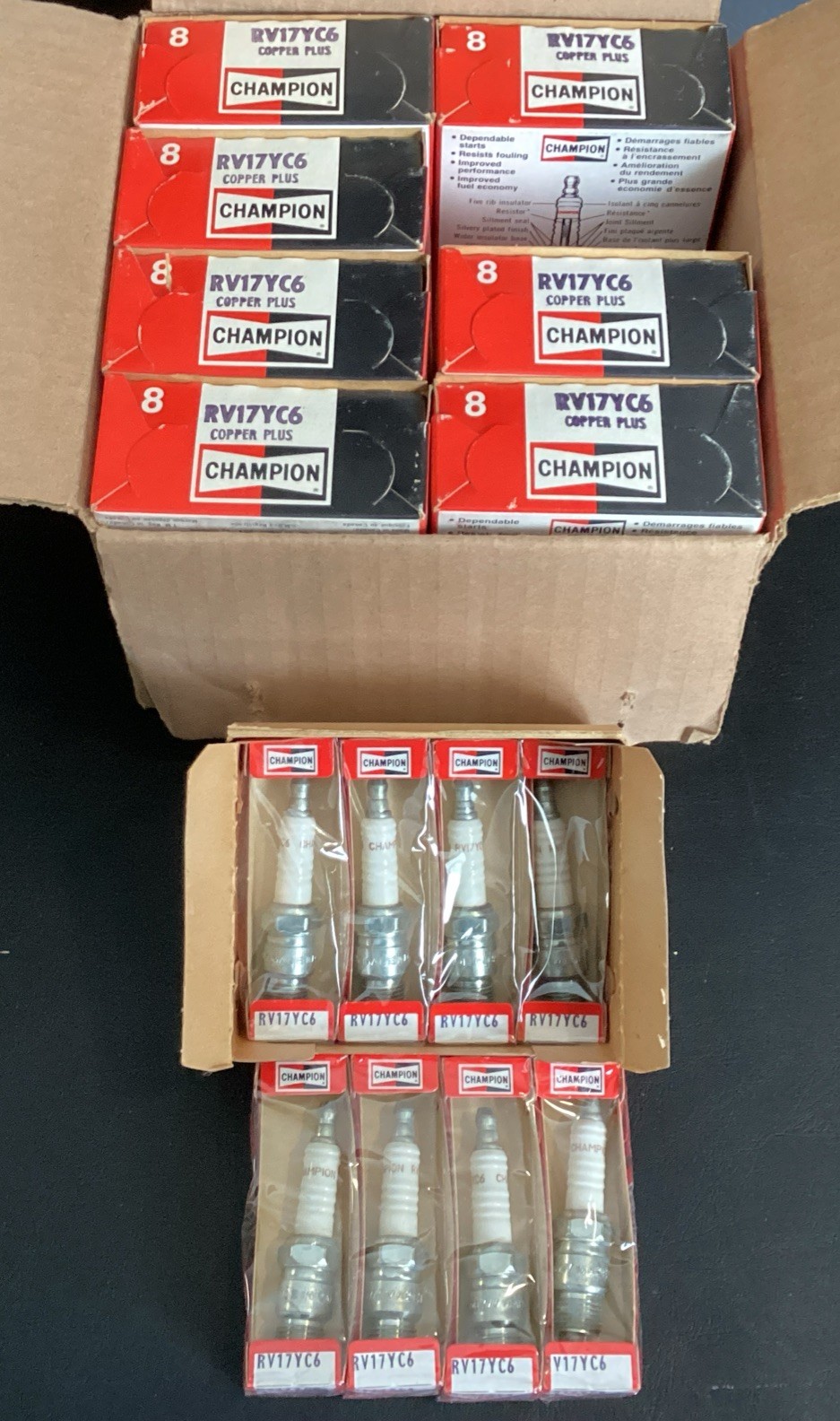 RV17YC6 Champion Spark Plugs NOS 64 Spark Plugs 