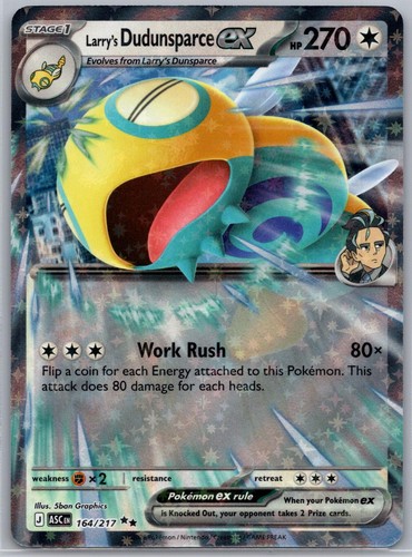 Larry's Dudunsparce ex 164/217 Double Rare Ascended Heroes Pokemon Holo NM