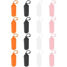16 Pcs Silicone Travel Bottle Sleeves Leak Locks Covers White/Black/Pink/Orange