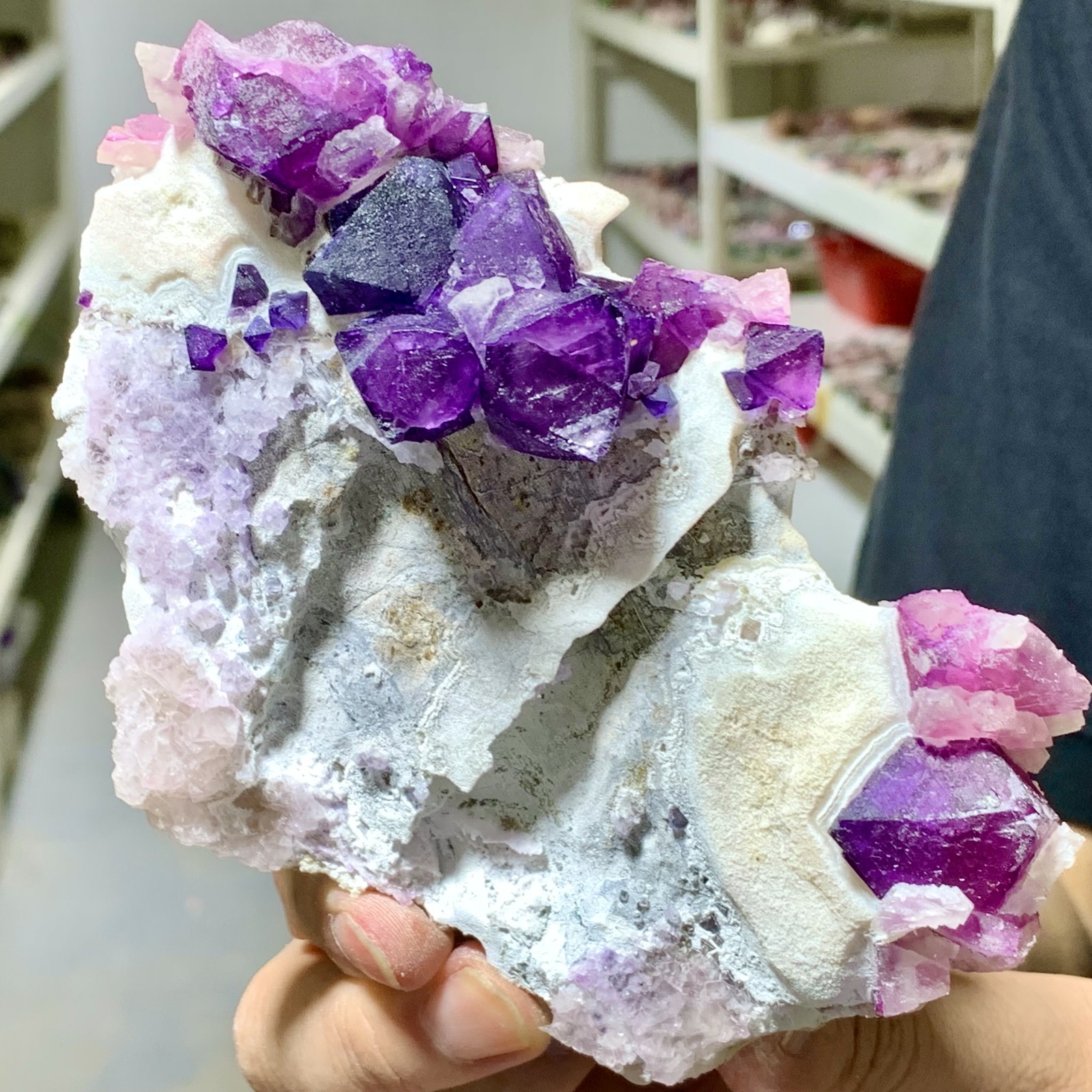 Rare 303G Purple Cubic Fluorite Crystal Specimen from Zhejiang China