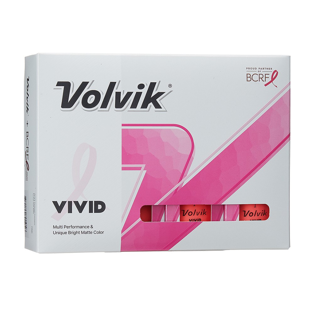НОВЫЕ мячи для гольфа Volvik Vivid BCRF Pink 2024 - Выбирайте количество!