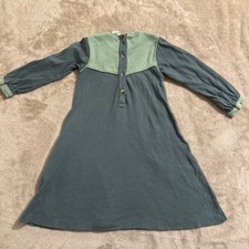 Kate Quinn Girls Organic Cotton Colorblock Quilted Bodice Dress Green 5Y