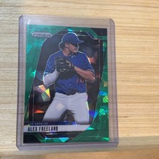 2025 Panini Prizm Green Cracked Ice Alex Freeland Dodgers SP A-18