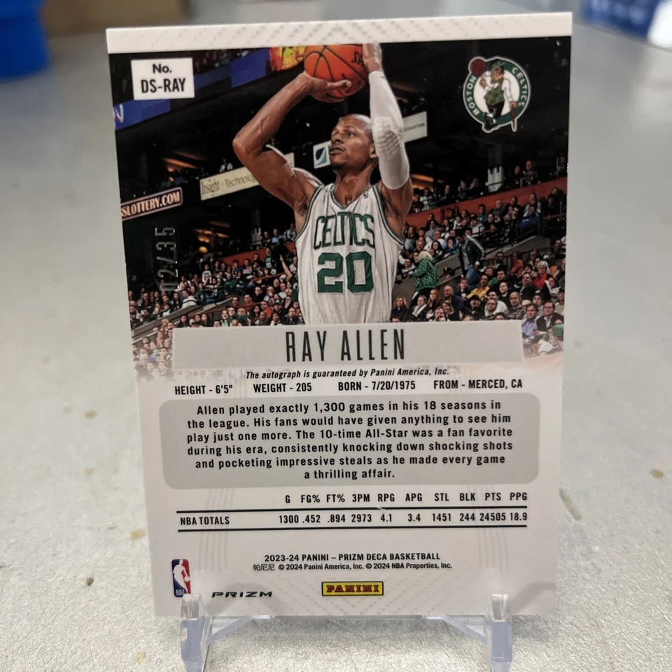 Panini Prizm Deca Ray Allen 2023-24 azul automático/35 Foto 2 de 3