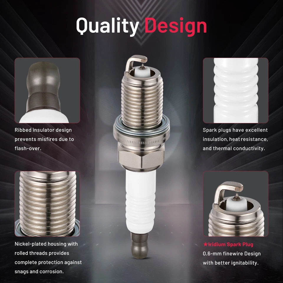 1675 4PCS Iridium Spark Plugs For Volkswagen Golf R GTI Jetta Passat Passat CC L Foto 2 de 4