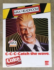 ORIGINAL   1986   '86  MAX HEADROOM ~ C-C-C-CATCH THE WAVE.   POSTER 24H x 18W