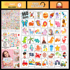 Temporary Tattoos for Kids - 960 PCS, Bulk Party Supplies, Birthday Favors, Hall