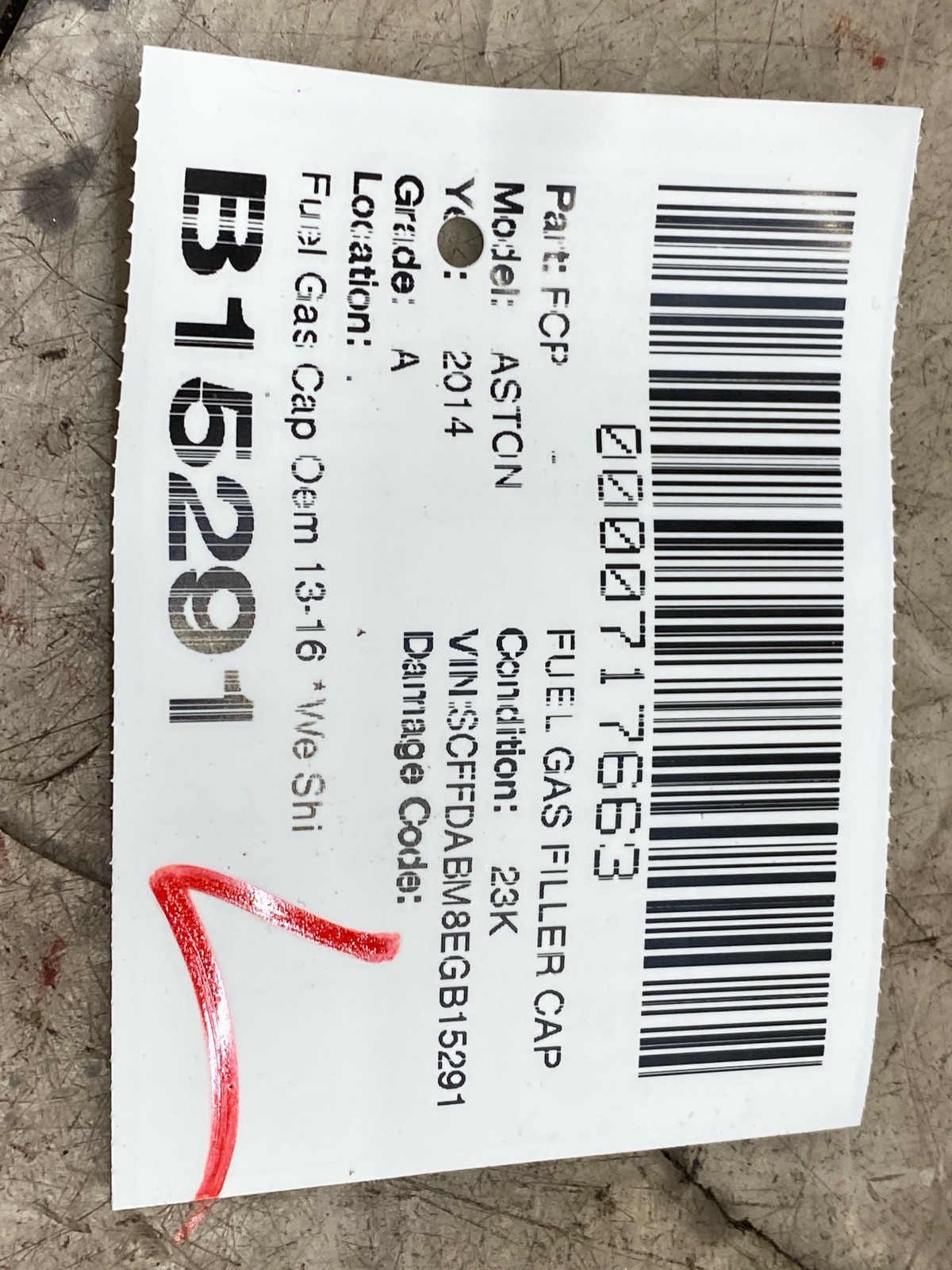 2013 2014 2015 2016 Aston Martin DB9 Oem Fuel Gas Cap
