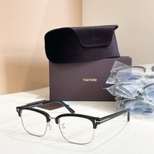 Tom Ford TF5635 Black Semi-Rimless Glasses with Clear Lenses 55 19-145