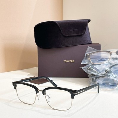 Tom Ford TF5635 Black Semi-Rimless Glasses with Clear Lenses 55 19-145