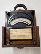 AC 1923 Model 45 No 25326 Antique Weston DC Ammeter w/ Oak Case Electrical Meter